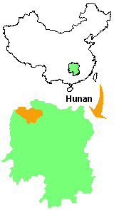 The Map of Zhangjiajie in Hunan