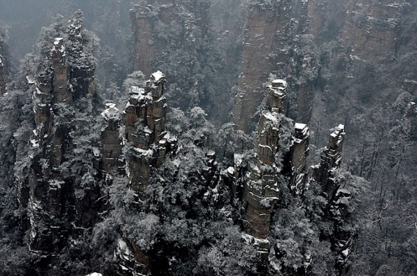 Fantastic Snow Scenery of Zhangjiajie 