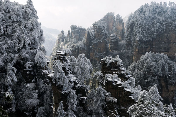 Fantastic Snow Scenery of Zhangjiajie 