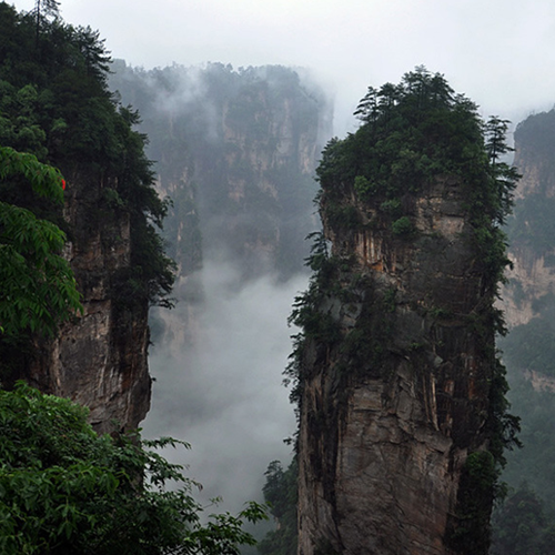 Breathtaking Scenery of Zhangjiajie Shrouded in Rain
