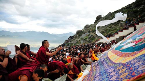 Tibetan Sho Dun Festival Celebrated in Lhasa , Tibet Autonomous Region
