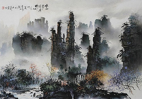 The Sand-stone Painting Stems from Mysterious and Beautiful Zhangjiajie