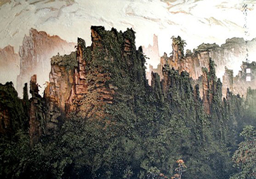 The Sand-stone Painting Stems from Mysterious and Beautiful Zhangjiajie
