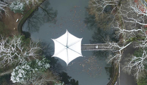 Aerial Photos Show Beautiful Snow Scenery in Hunan Province